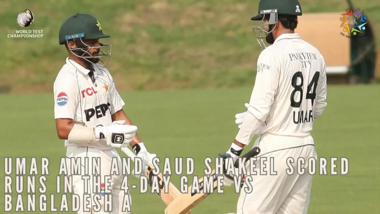 Umar Amin and Saud Shakeel batting in 4-day game